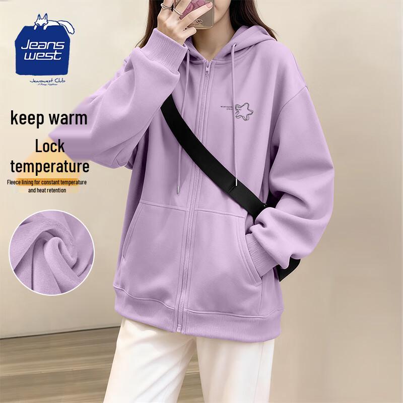 

Jeanswest Women s Fleece-lined Zip-Up Hoodie 2XL