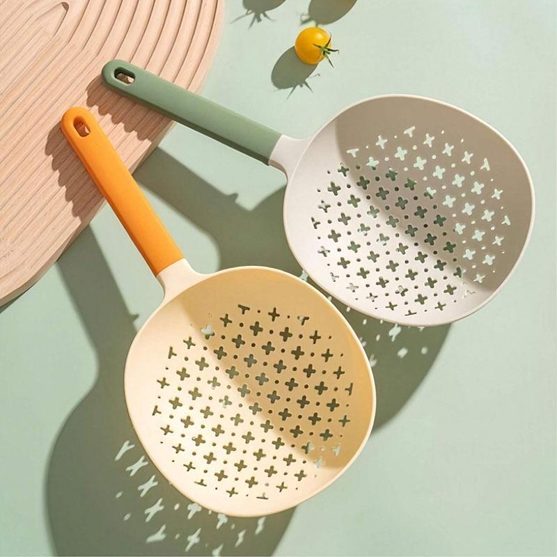 1/3Pcs Big Colander Spoon Slotted Colander Spaghetti Pasta Serving Spoon with Holes Heat-resisting Plastic Kitchen Cooking