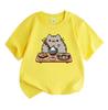 Cute Sushi Cat Print Kids 100% Cotton T-Shirt Boys Girls Crew Neck Short Sleeve Casual Summer Comfortable Pullover Tops Kawaii Food Animal Pattern Tee