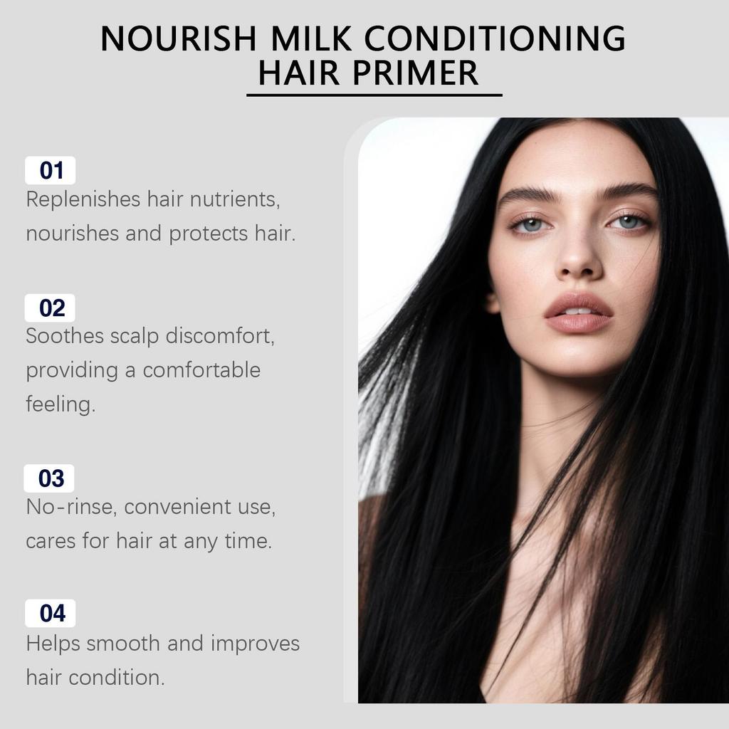 Hoegoa Milk Hair Care Spray 100ml Deeply Moisturizes Hair  Prevent Dry Frizzy , milk hair primer, smooth conditioner for all hair types