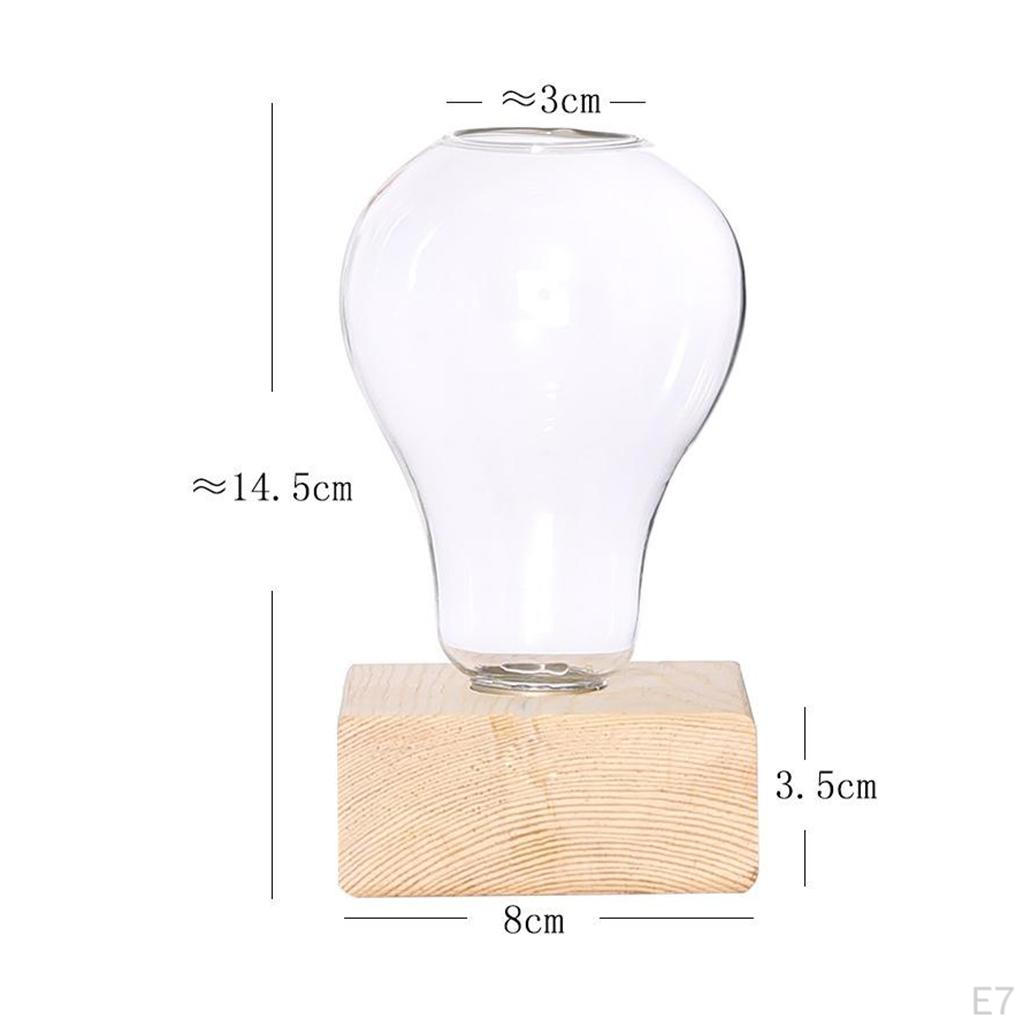 Vase Wooden Desktop Glass Holder For