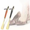 32cm Metal Shoe Horn Long Portable Shoe Lifter Shoe Puller Wood Handle Shoehorn  Women Men