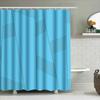 Blue Shower Curtain With Geometric Design Waterproof Bathroom Decor For Kids Bathrooms Simple Modern Pattern Home Accessories (1