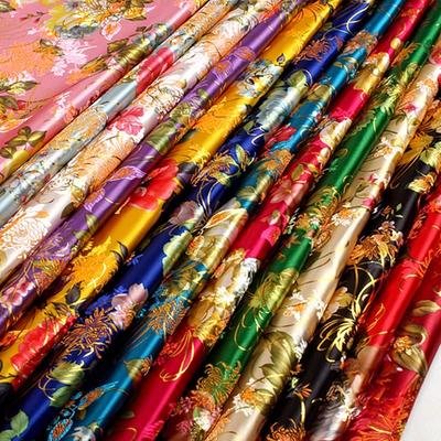 100x70cm Brokát Žakár Hedvábná Látka DIY Starověký Kostým Hanfu Tang Kostým a Cheongsam Je Zlatá Nit Pivoňka