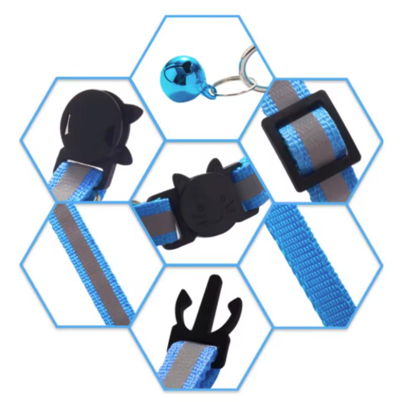 Reflective Breakaway Cat Collar Neck Ring Necklace Newborn Puppy Dog Collar Colorful Bell Collar for Cats Pet Kitten Products