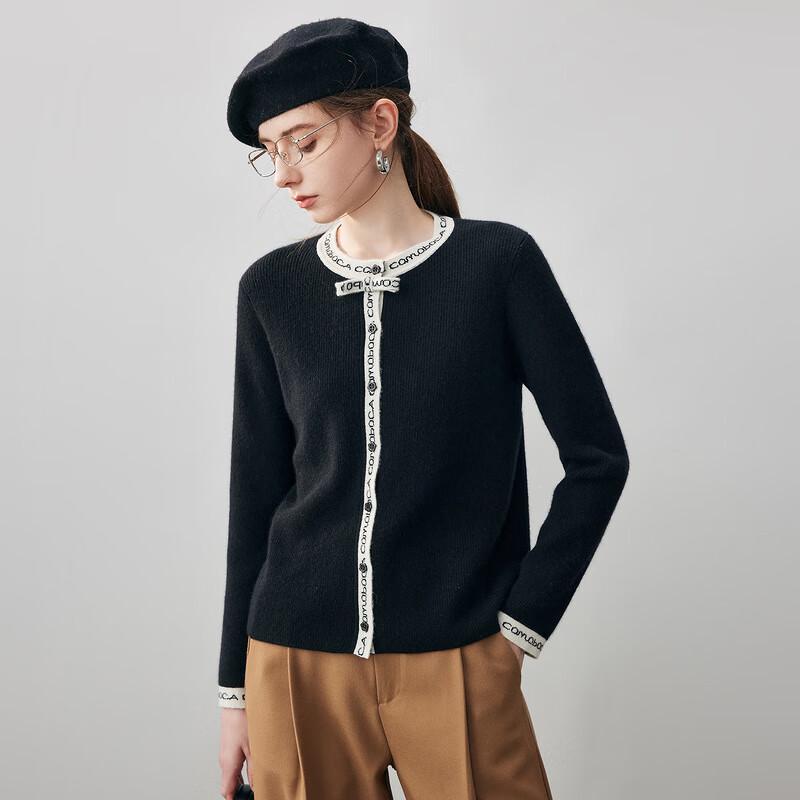 Komonboka Women's Round Neck Thick Cashmere Cardigan