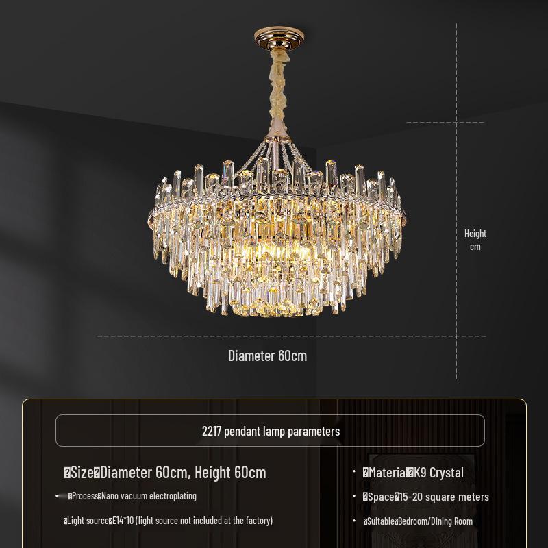 Luxury Postmodern Crystal Chandelier: Elegant Pendant Light for Living Room, Luxury Villa, or Trendy Restaurant