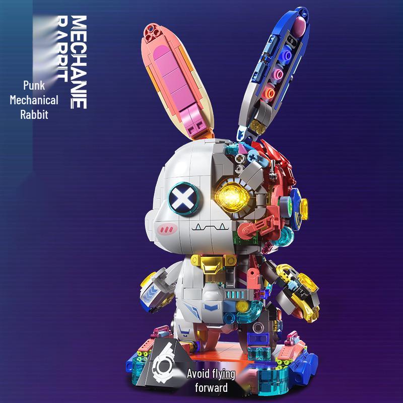 Cyberpunk Mechanical Rabbit Building Blocks: Educational Toy for Kids