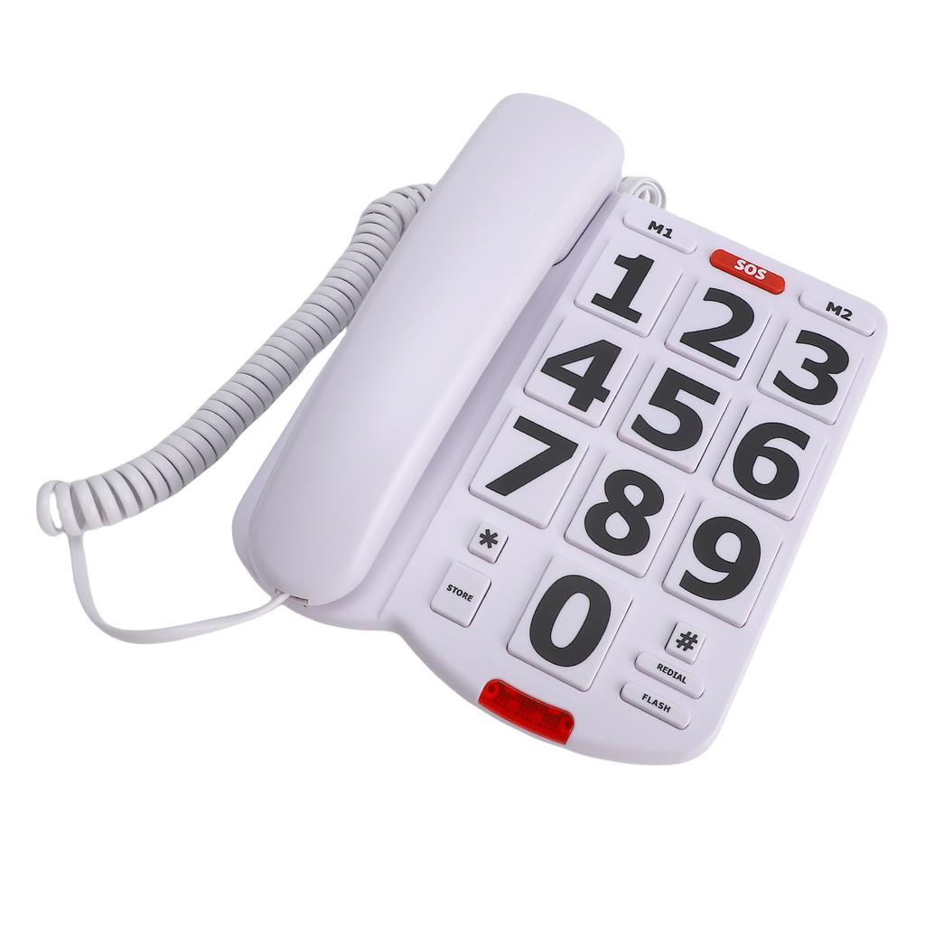 Large Button Phones One Touch Dialing Adjustable Ringing Tone and Handset Volume Large Key Wired Telephone with Photo Memory Corded Phone