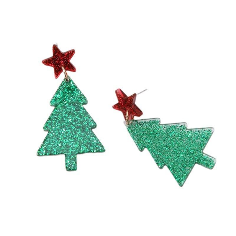 Snowflake Tree Earrings for Women - Festive European and American Design, Perfect for Autumn and Winter