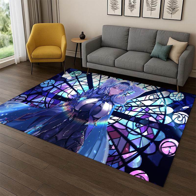 

New Genshin Impact Cartoon Game Carpet Rug for Bedroom Living Room Sofa Playroom Doormat Home Decor,Kid Area Rug Non-slip gift 40x60cm