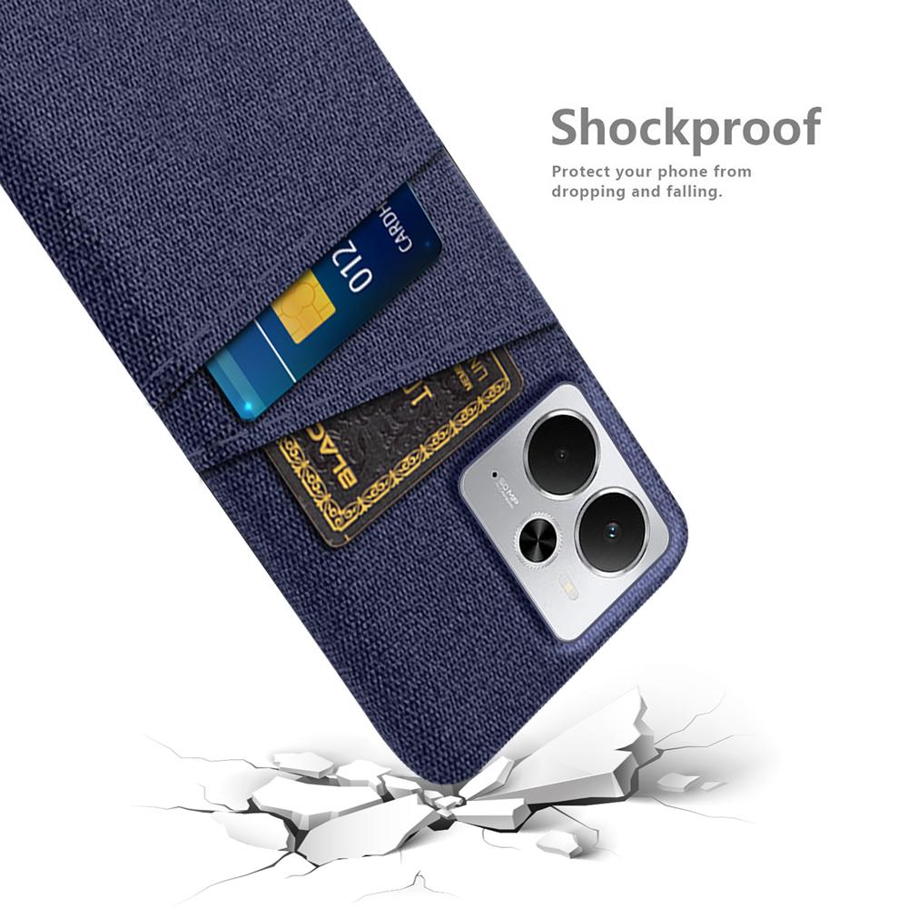 For Realme 14 5G Case Cloth+Hard PC Phone Cover with Dual Card Slots
