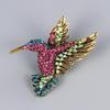 5 Pcs Women Brooch Set Owl Bee Dragonfly Peacock Hummingbird Crystal Brooch Colorful Crystal Brooch for Clothing