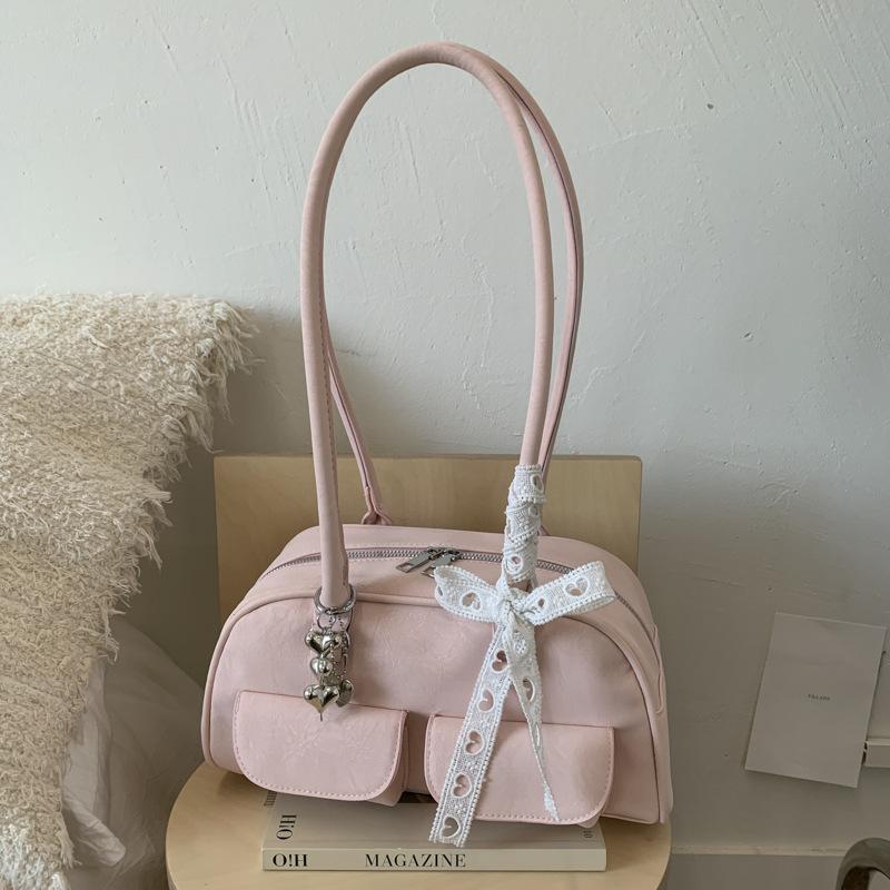 

Versatile underarm pillow bag women s new autumn and winter commuter bag niche shoulder bag розовый