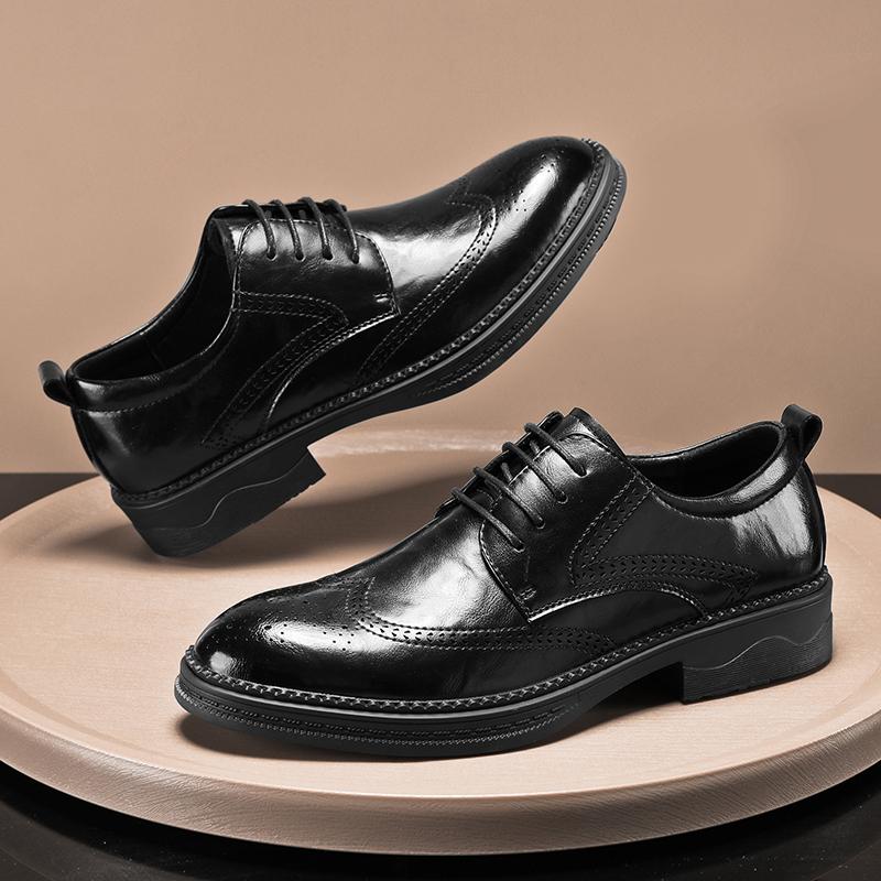 Fashion Men oxfords Shoes lace up Business Leather Shoes outdoor Fashion Casual Shoes Men Black wedding party Comfortable Men'shoes