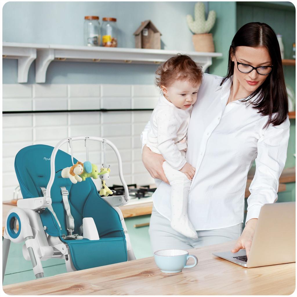 Belo Baby High Chair With Table And Lounger, With Toy Bar