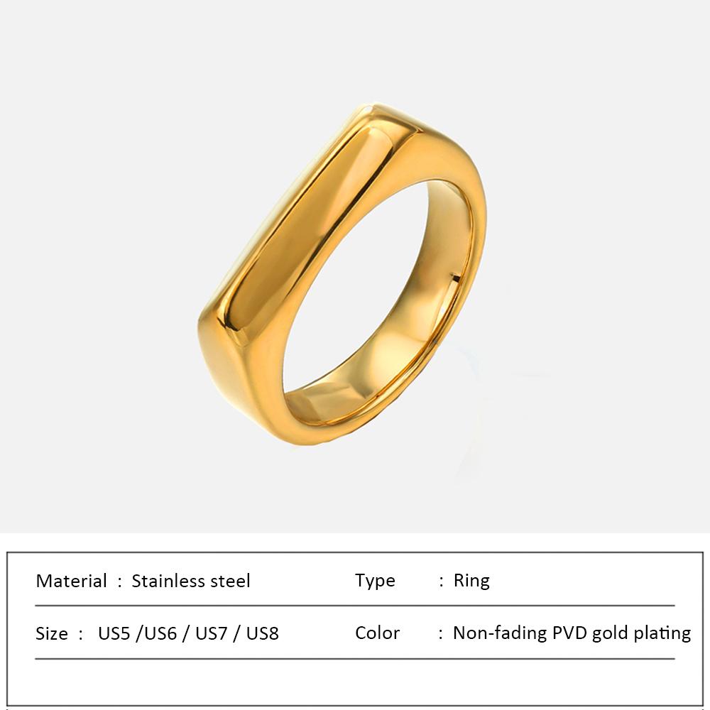 Waterproof Stainless Steel Ring for Women Non-fading Heart Ring Stylish Metal Rings Simple New Jewelry