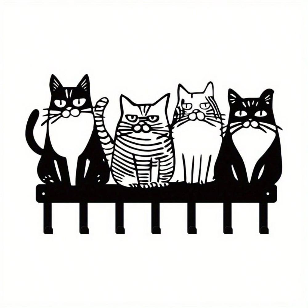 1 PC Charming Cat-Themed Metal Wall Hook - Perfect For Towels, Coats, And Keys - Ideal Gift For Cat Lovers - Versatile Home Decor,