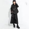 Black Plus Size Spring Summer Autumn High Waist Wide Leg Skirt Pants Women Loose Casual Trousers
