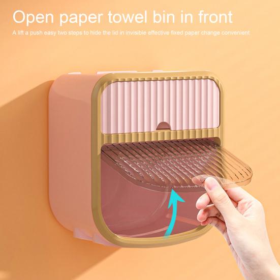 Boîte à Mouchoirs Murale En Plastique - Support Essuie-Tout Autocollant Pour Cuisine Et Salle De Bain