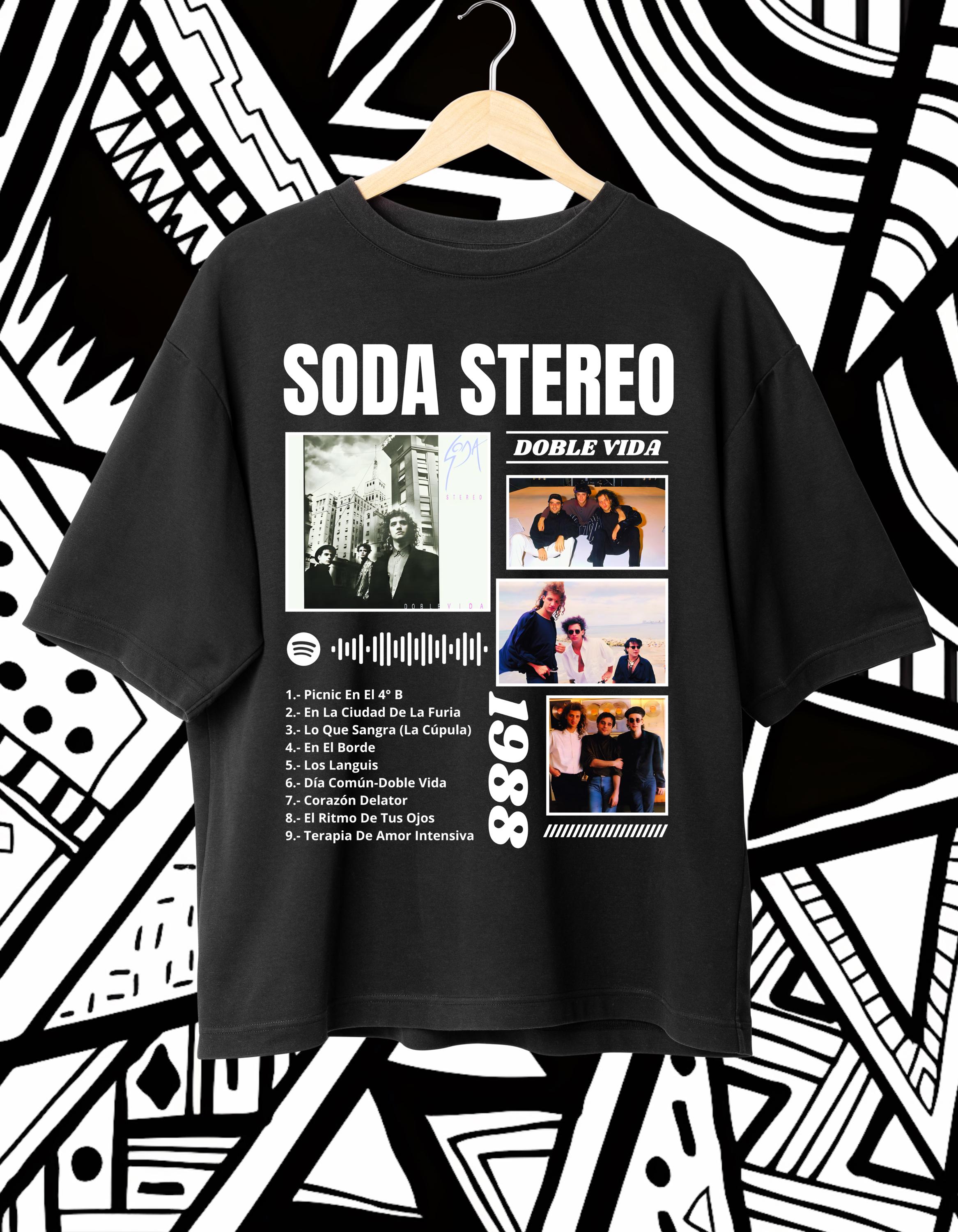 

Дизайн футболки для фаната Soda Stereo на лето: Ретро Футболка с принтом Музыкального Фаната, Модная Уличная Тенденция, Повседневная Одежда Больших Размеров с Коротким Рукавом S