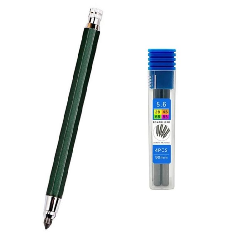 5.6mm Mechanical Pencils Automatic Pencils Drawing Sketching Pencils for School 1 зелёный