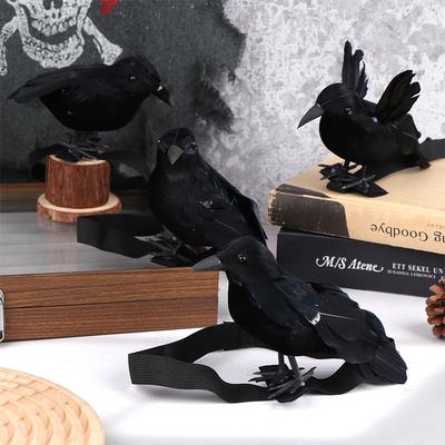 Halloween Szimuláció Fekete Varjú Vállpánttal Varjú Díszek Cosplay Jelmez Kellékek Ünnepi Party Dekoráció
