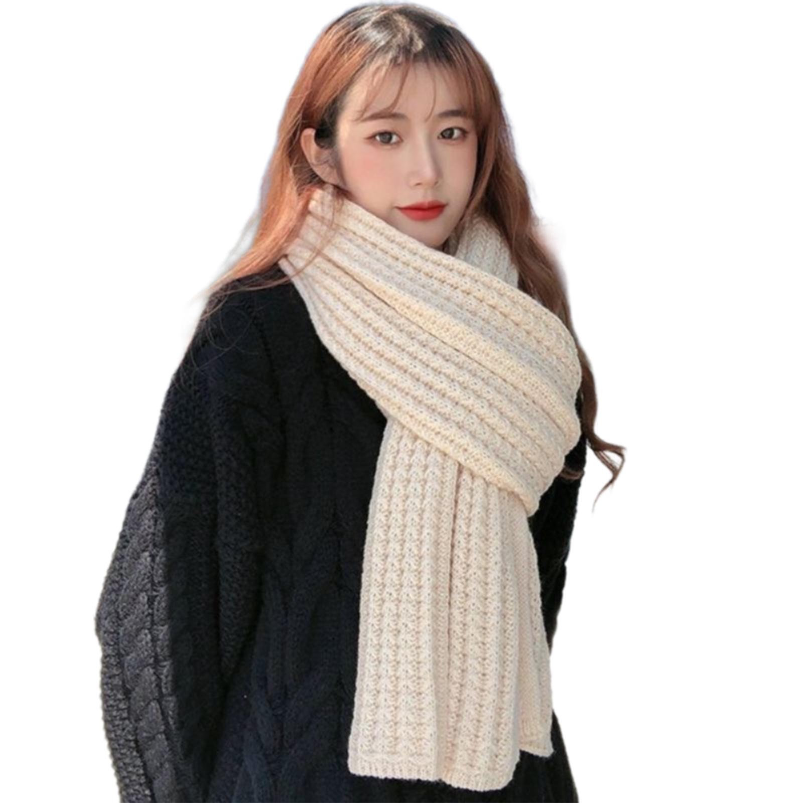 

Multiuse Knitted Neck Warmer Stretchy Long Scarf Neck Shawl Shoulder Wrap for Winter Outdoor Neck Warmth Women Neckwear 8