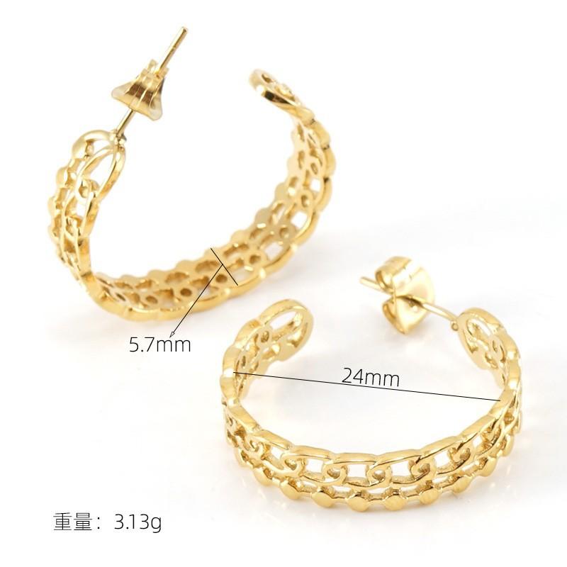 

Модные геометрические полые серьги из нержавеющей стали, нишевые универсальные серьги с чувством дизайна для женщин золотой