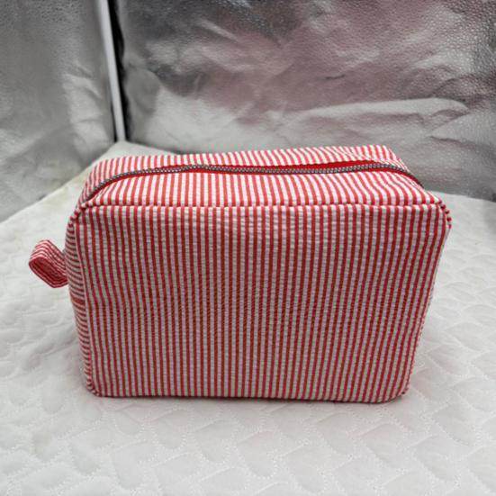Makeup Bag Solid Color Large Capacity Zipper Closure Cosmetic Pouch Skin Care Product Travel Storage Pouch