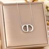 Women's Silver Titanium Steel Necklace with Micro-Inlaid Zircon - Elegant, Durable Clavicle Chain Jewelry