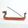 Retro Incense Burner Dragon Boat Incense Stick Holder Traditional Chinese Design Hand Carved Carving Censer Ornaments Home Decor