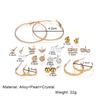 12 Pairs / Set of Bohemian Alloy Heart Moon Earrings Set Women Fashion Jewelry Party Gifts