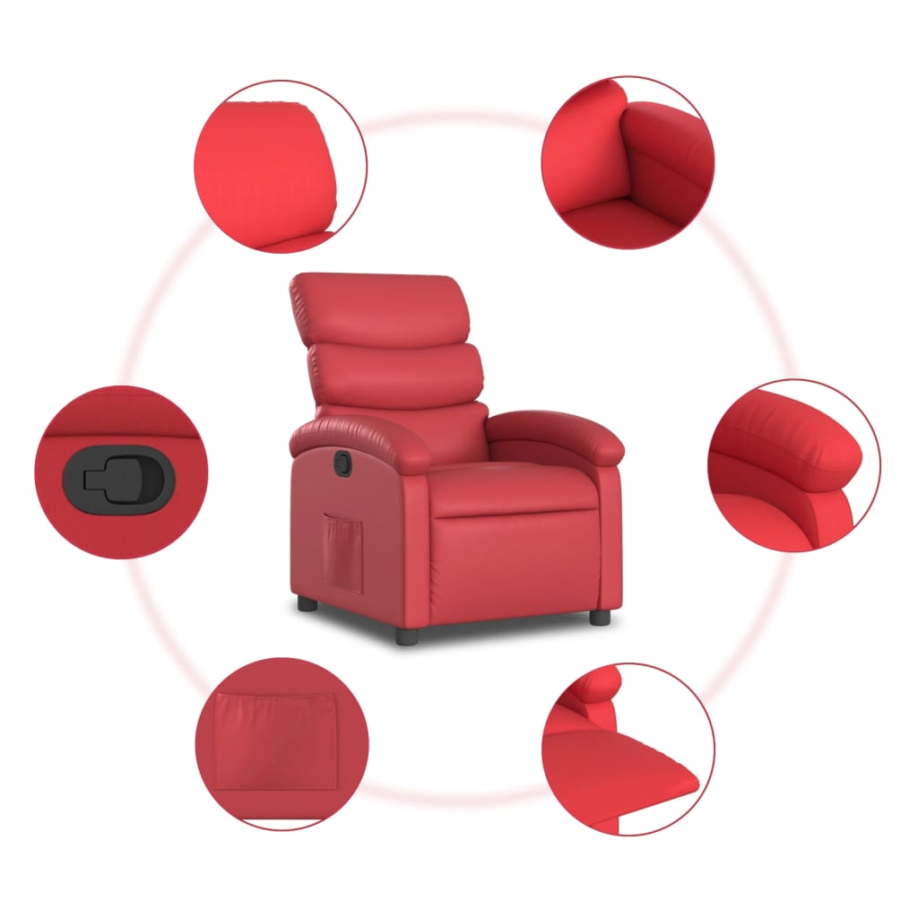 Relax Chair In Red Faux Leather