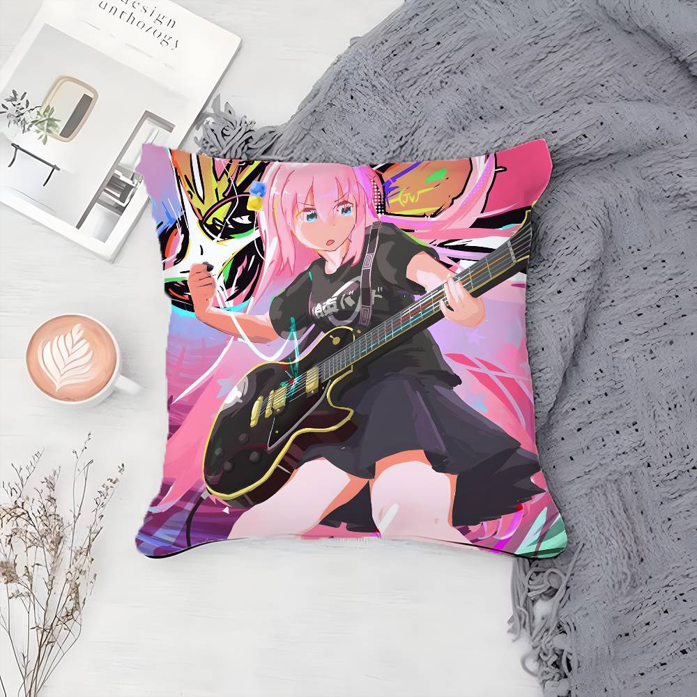 

Anime B-Bocchi The Rock-MT Cartoon Pillow Case Printing Pillowcase Living Room Sofa Cushion Cover Bedroom Room Decor 12x12Inch