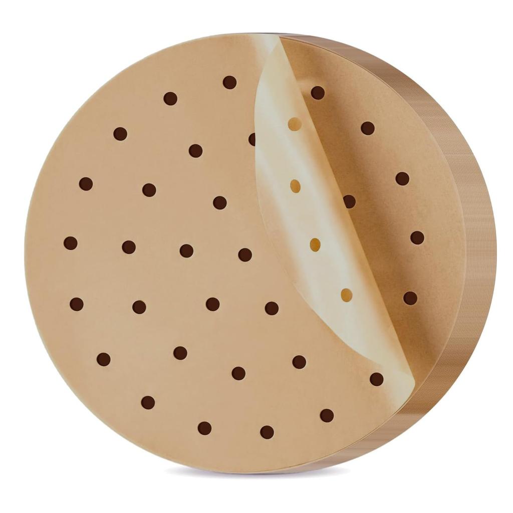 150 für chinesische Dampfgarkörbe THALIANNESteamer Sheets, Lagen, Ungebleicht, Perforiert, Rund, Antihaftbeschichtet, (150 Blatt, 24cm)