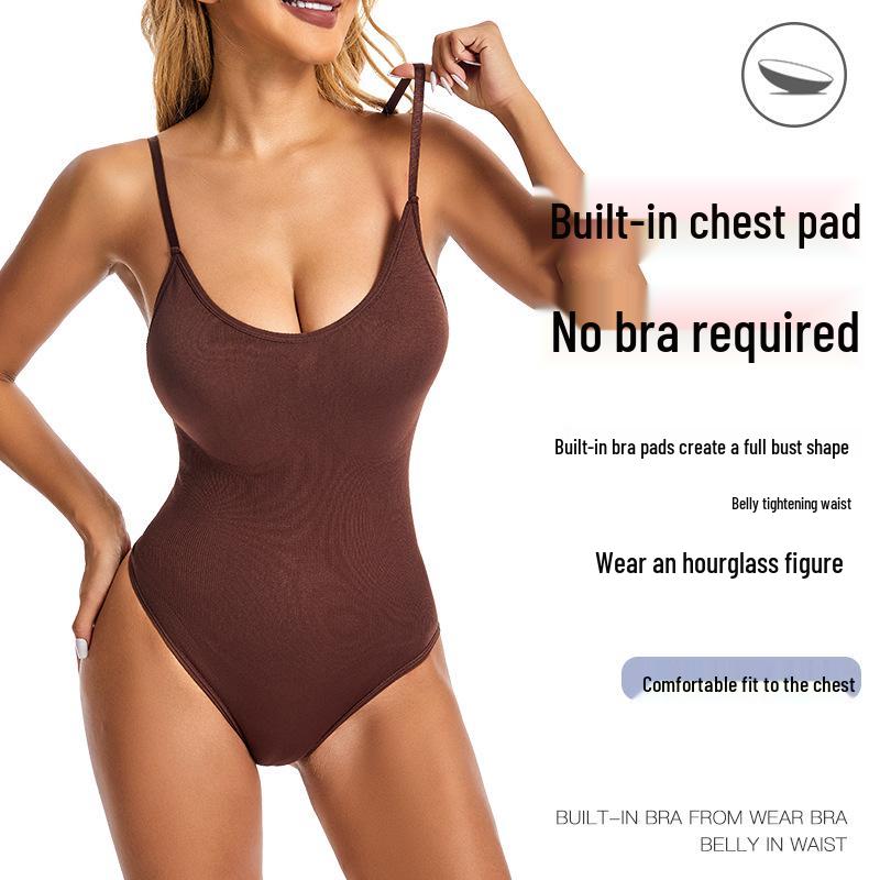 Women's Plus Size Waist Cincher Bodysuit - European & American Postpartum T-Back Corset Underwear
