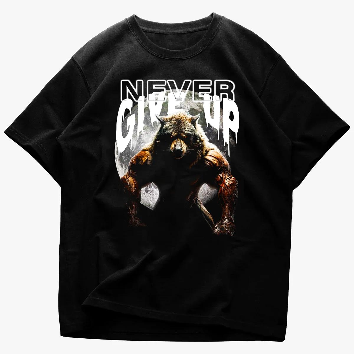 

Werewolf Cotton TShirt Athleisure Grunge Mens Fitness Muscle Black - Men s Summer Cotton Graphic Tee 5XL різнокольоровий