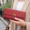 Fashion Accessory PU Wallet Card Holder Tri-Fold Moneybags Multi-card Slot Hasp Closure Long Purses Women