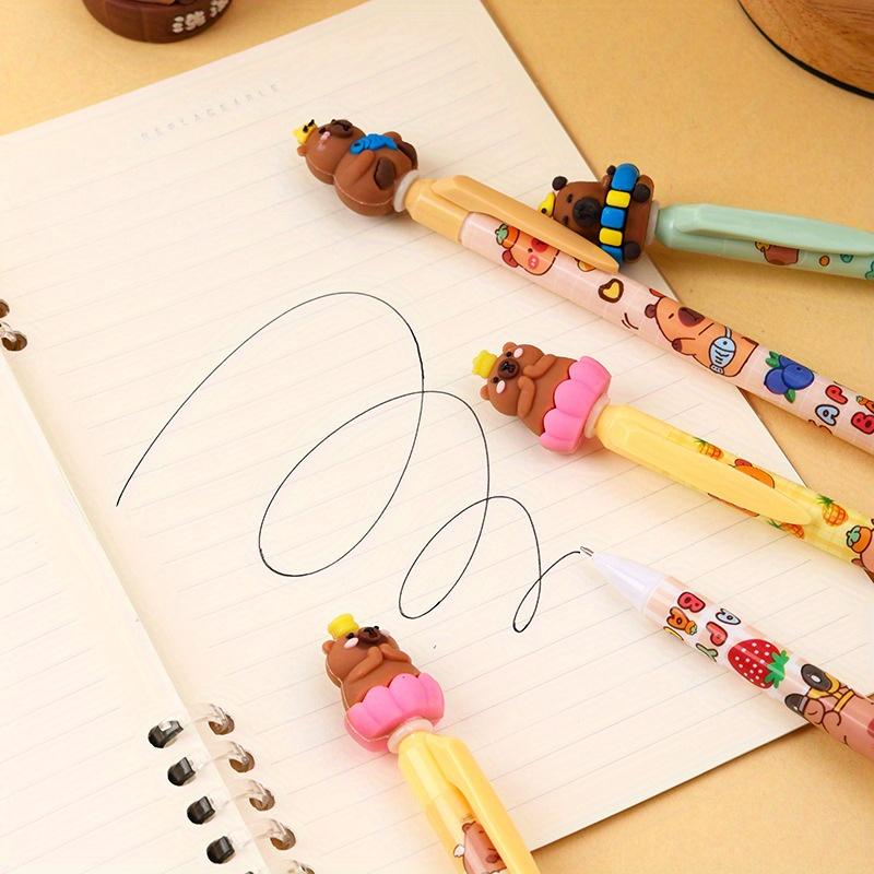 36 Pcs with Box Cute Capybara Push Neutral Pen Cartoon ST Signature Pen Student Writing Stationery 0.5mm Black Back To School Season