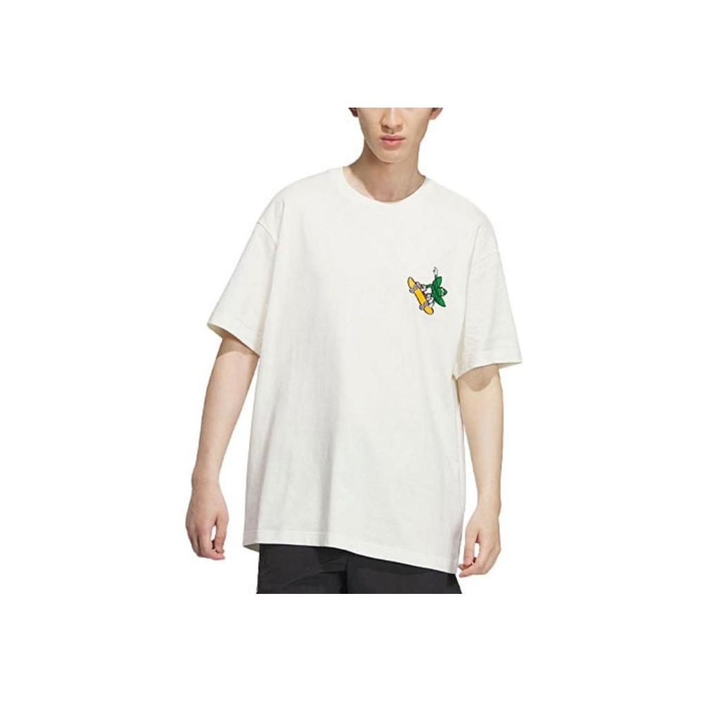 Adidas Originals Trefoil TFL M1 Graphic Tee With Cartoon Print Men Tops White IN1045