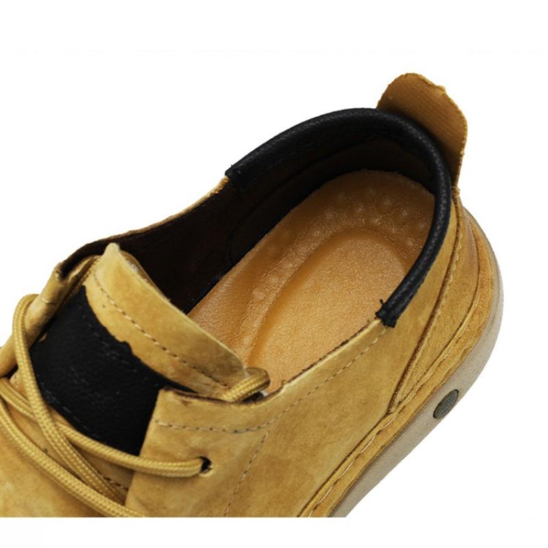Retro Low-Top Schuhe Herrenschuhe Stil Leder Herbst Neu Lässige Lederschuhe Herren Weiches Leder Weiche Sohlen Herren Schuhe mit großem Zeh