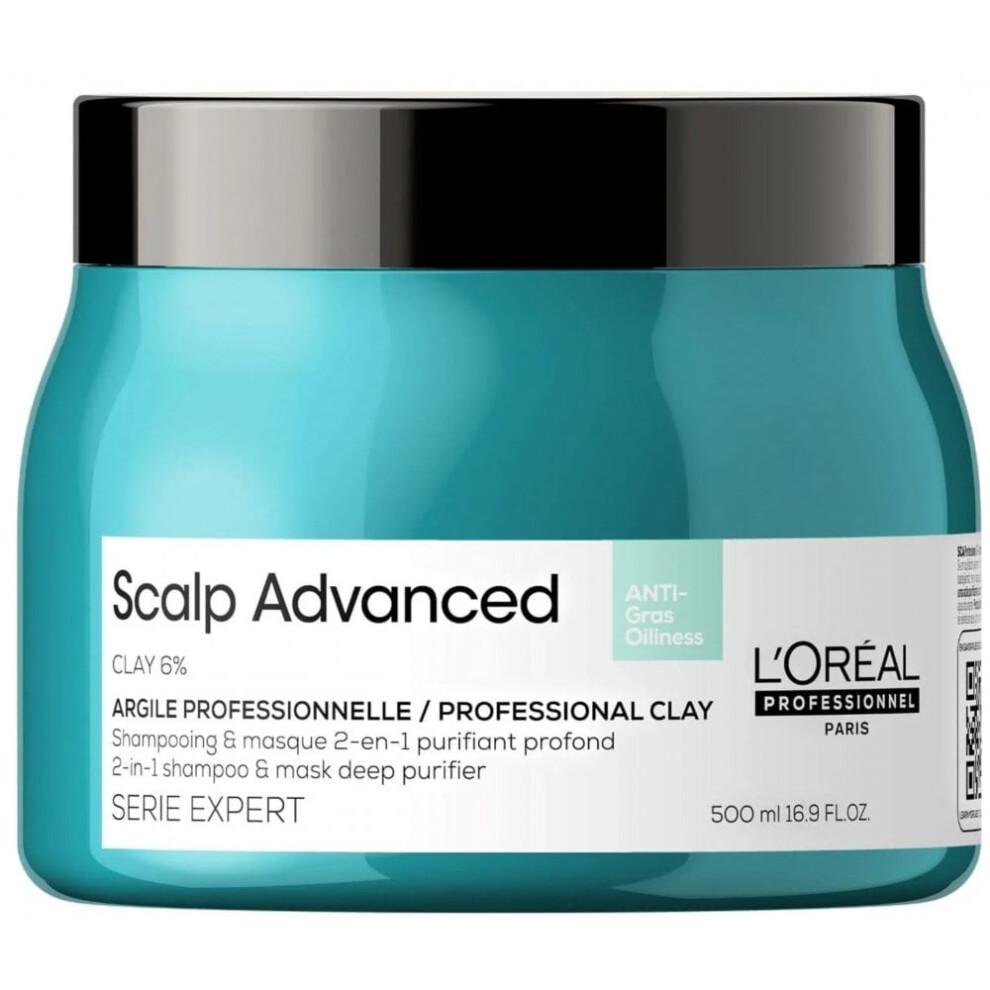 SCALP ADVANCED Shampoo & Maske 2-in-1 gegen fettige Haare, tiefenreinigende Tonerde 500 ml