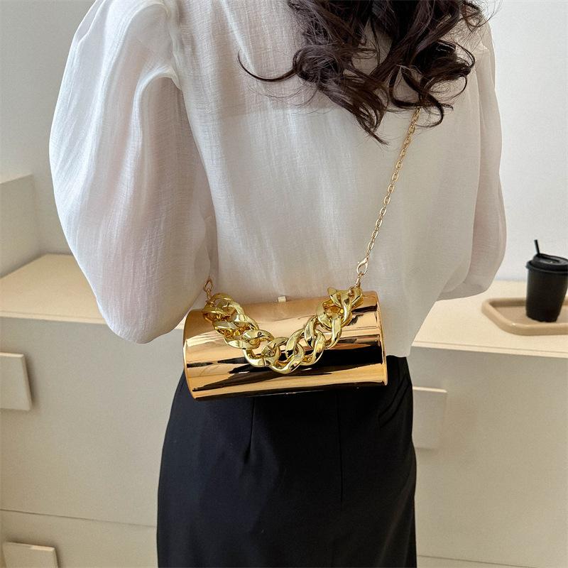 Japanese and Korean trendy versatile glossy acrylic chain women's small square bag 24 summer new shoulder messenger bag
