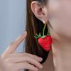 Cute cartoon funny mini simulation strawberry pendant earrings fashionable versatile fruit pastoral gift