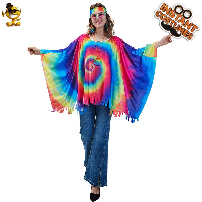 Halloween adult big girl's various retro hippie capes' women's hippie party costumes