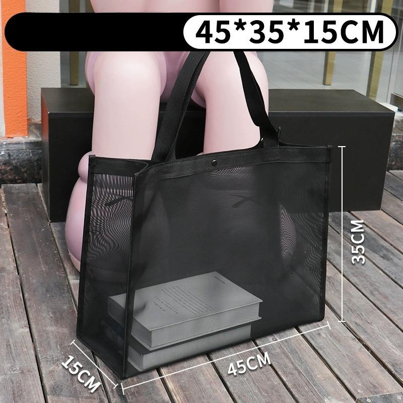 Netz-Tragetasche Damen Große Kapazität Transparente Umhängetasche Leicht Faltbar Einkaufs-Strandtasche