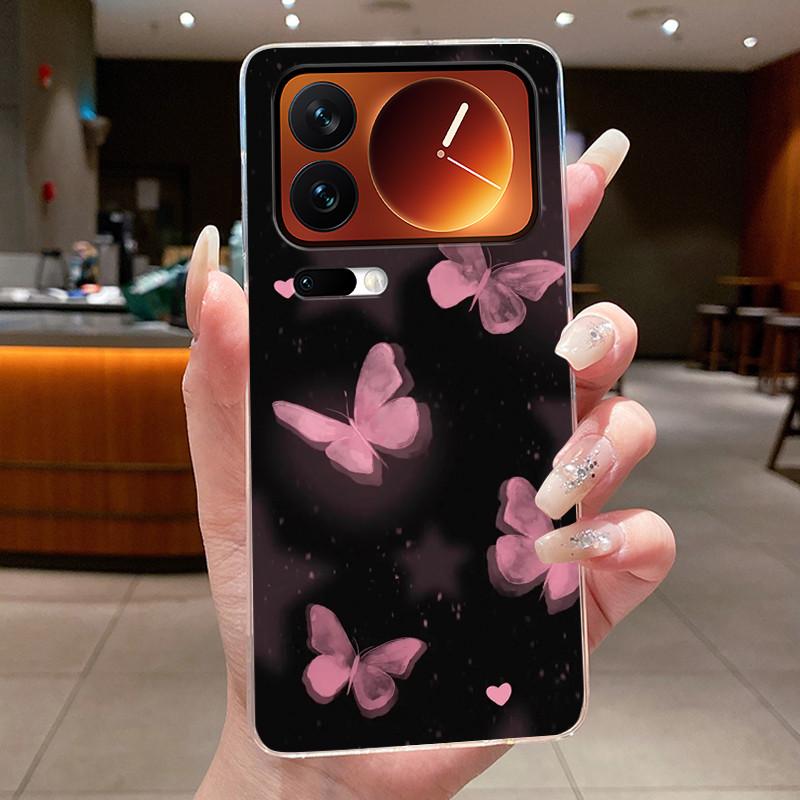 Casing For Xiaomi 17 Pro Max Mi 17 Pro Mi17 17Pro Phone Case Luxury Fashion Butterfly Flower Clear Soft TPU Silicone Back Cover