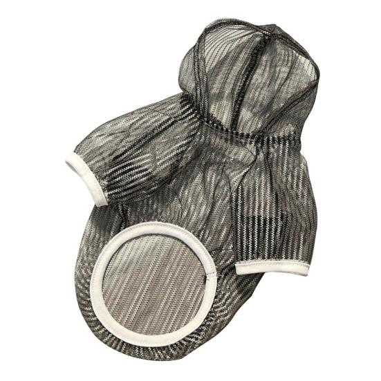 

Одежда для домашних животных Легкая сетчатая ткань с капюшоном и коротким рукавом Дышащая одежда для защиты от солнца Легко стирается Быстросохнущая жилетка для домашних животных M чёрный