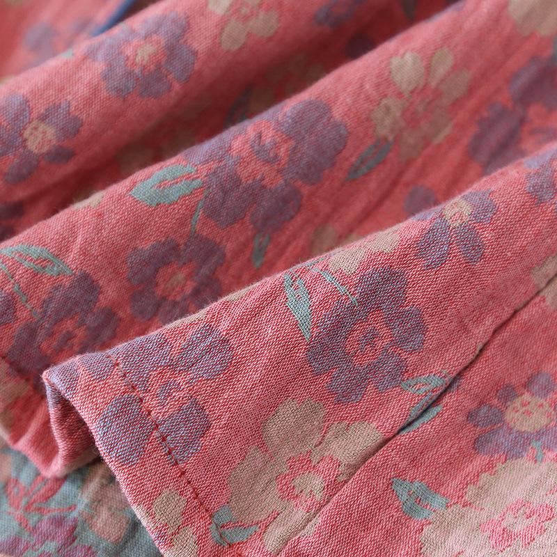 Women's Retro Jacquard Cotton Pajama Set – Spring/Autumn Long Sleeve Casual Homewear